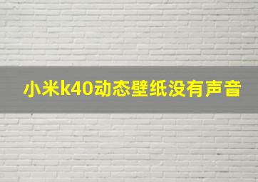 小米k40动态壁纸没有声音