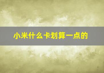 小米什么卡划算一点的