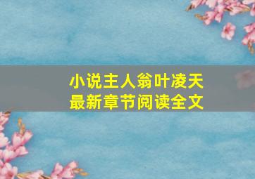 小说主人翁叶凌天最新章节阅读全文