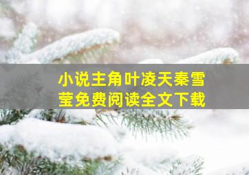 小说主角叶凌天秦雪莹免费阅读全文下载