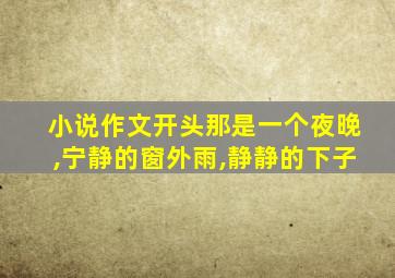 小说作文开头那是一个夜晚,宁静的窗外雨,静静的下子