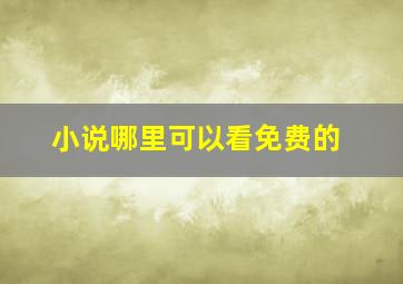 小说哪里可以看免费的