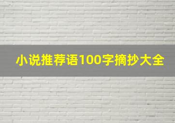 小说推荐语100字摘抄大全