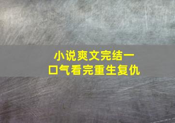 小说爽文完结一口气看完重生复仇