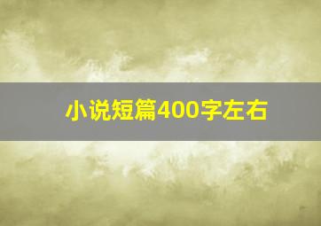 小说短篇400字左右