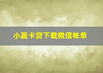 小赢卡贷下载微信帐单