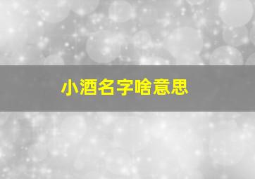 小酒名字啥意思