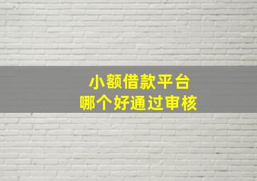 小额借款平台哪个好通过审核