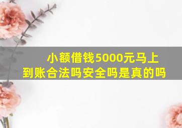 小额借钱5000元马上到账合法吗安全吗是真的吗