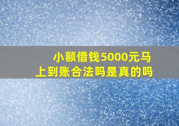 小额借钱5000元马上到账合法吗是真的吗