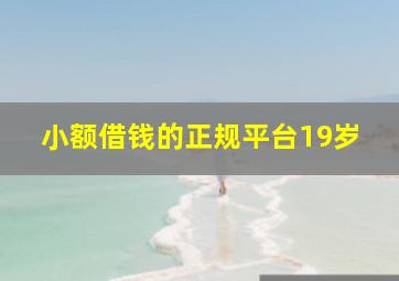 小额借钱的正规平台19岁