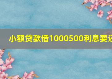 小额贷款借1000500利息要还