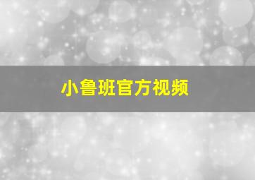 小鲁班官方视频