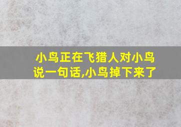 小鸟正在飞猎人对小鸟说一句话,小鸟掉下来了