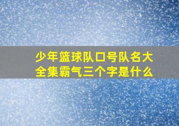 少年篮球队口号队名大全集霸气三个字是什么