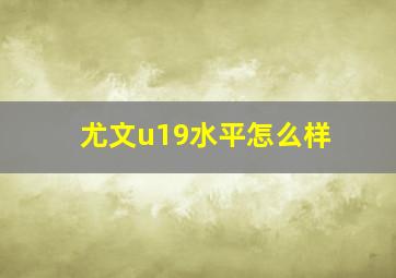 尤文u19水平怎么样