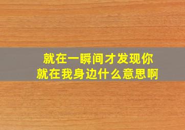 就在一瞬间才发现你就在我身边什么意思啊