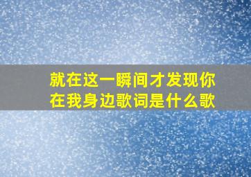 就在这一瞬间才发现你在我身边歌词是什么歌