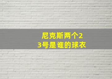 尼克斯两个23号是谁的球衣