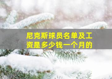 尼克斯球员名单及工资是多少钱一个月的