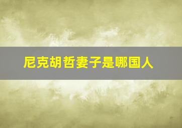 尼克胡哲妻子是哪国人