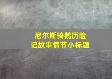 尼尔斯骑鹅历险记故事情节小标题