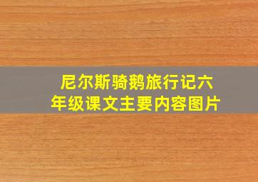 尼尔斯骑鹅旅行记六年级课文主要内容图片