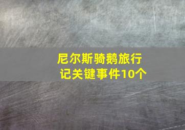 尼尔斯骑鹅旅行记关键事件10个