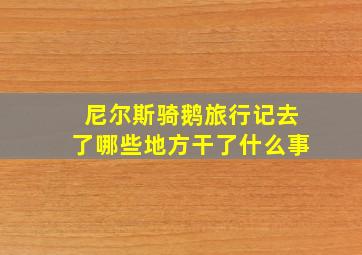 尼尔斯骑鹅旅行记去了哪些地方干了什么事