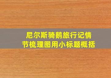 尼尔斯骑鹅旅行记情节梳理图用小标题概括