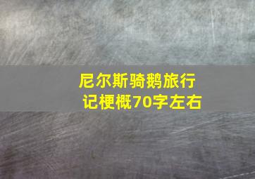 尼尔斯骑鹅旅行记梗概70字左右