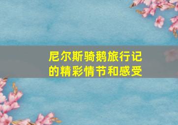 尼尔斯骑鹅旅行记的精彩情节和感受