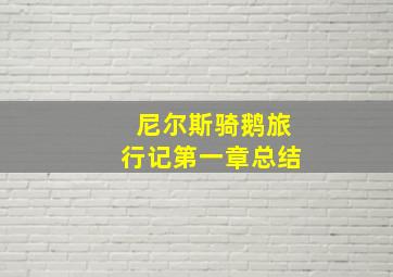 尼尔斯骑鹅旅行记第一章总结