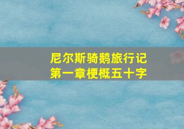 尼尔斯骑鹅旅行记第一章梗概五十字