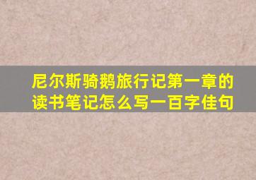 尼尔斯骑鹅旅行记第一章的读书笔记怎么写一百字佳句