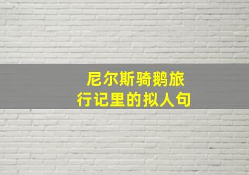 尼尔斯骑鹅旅行记里的拟人句