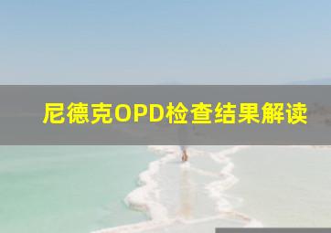 尼德克OPD检查结果解读