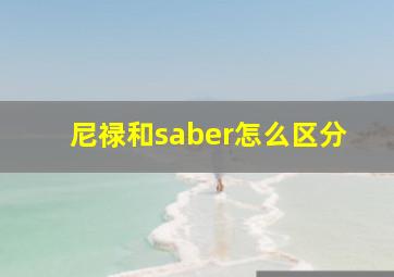 尼禄和saber怎么区分