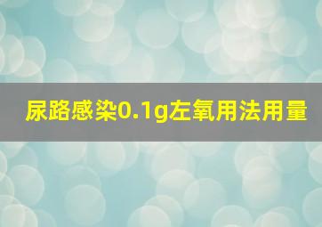 尿路感染0.1g左氧用法用量