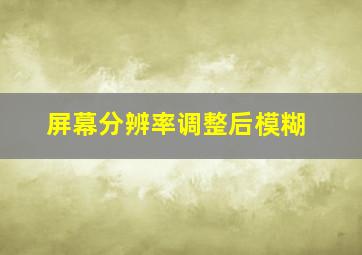 屏幕分辨率调整后模糊