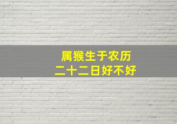 属猴生于农历二十二日好不好