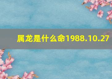 属龙是什么命1988.10.27