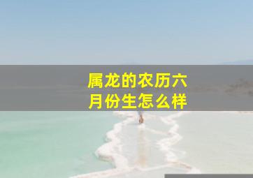 属龙的农历六月份生怎么样