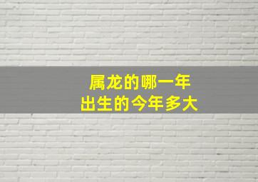 属龙的哪一年出生的今年多大