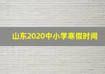 山东2020中小学寒假时间