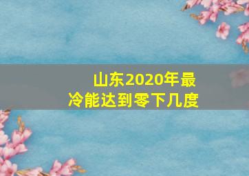 山东2020年最冷能达到零下几度