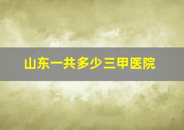 山东一共多少三甲医院