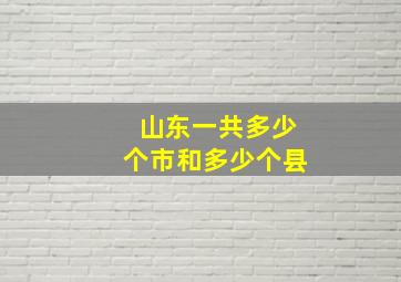 山东一共多少个市和多少个县