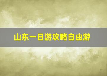 山东一日游攻略自由游