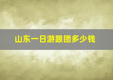 山东一日游跟团多少钱